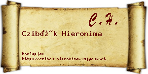 Czibók Hieronima névjegykártya